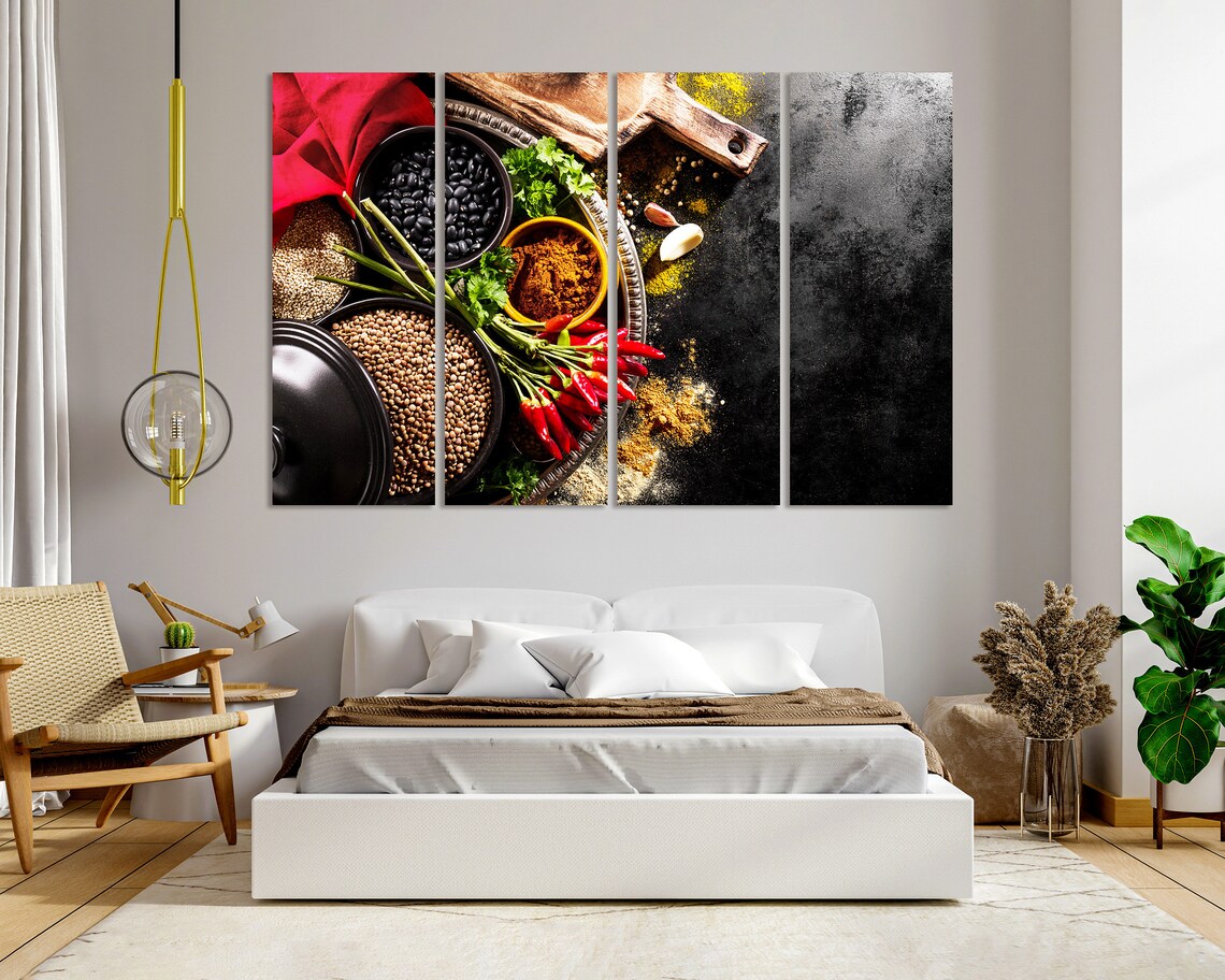 Spicy Cooking Ingredients Chili Peppers Herbs Dark Kitchen Poster - Image 5