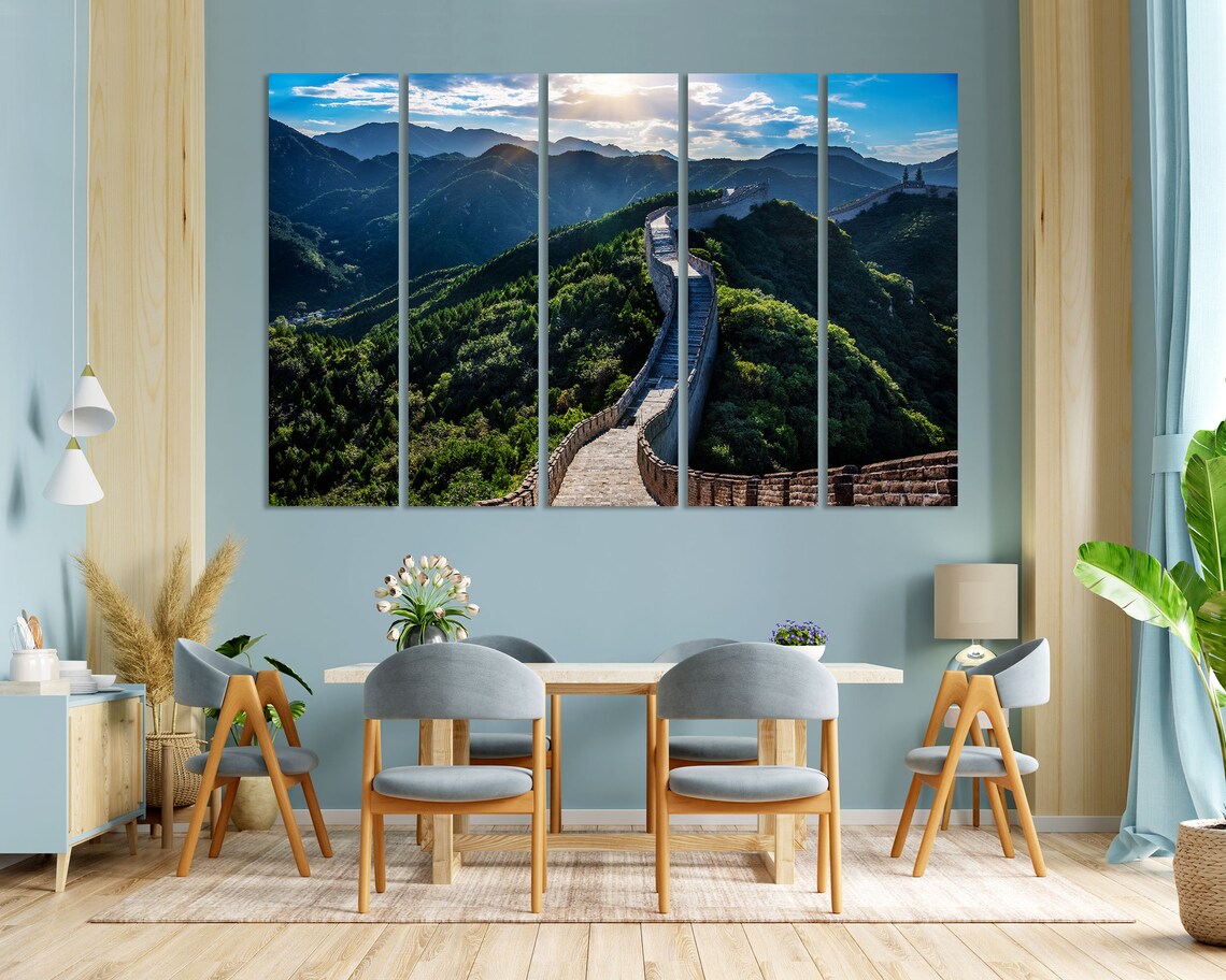 Great Wall Of China Winding Over Green Mountain Ridges Poster - Image 3