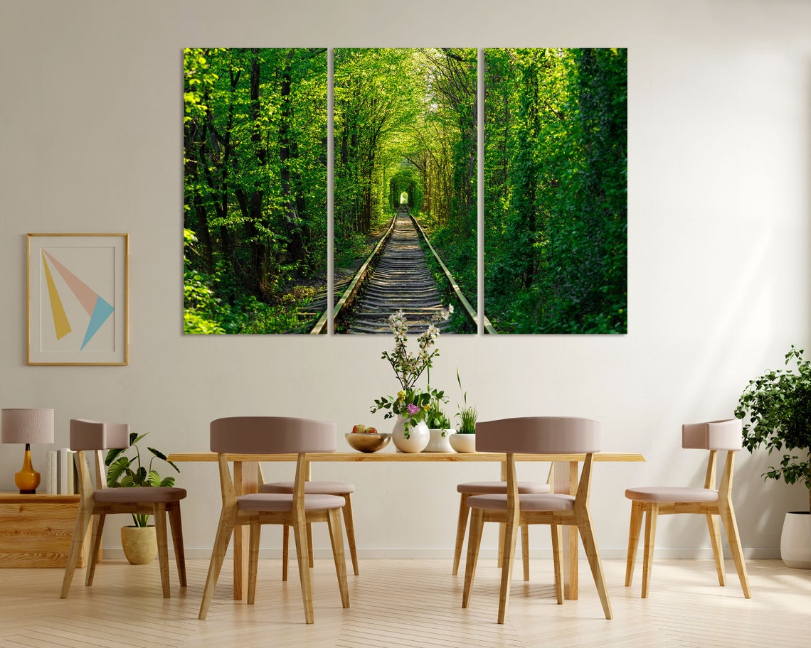 Tunnel of Love Railway Track Green Forest Spring Nature Poster - Image 6