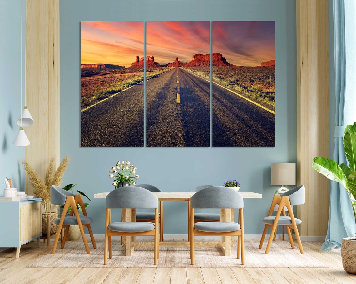 Desert Road To Monument Valley Sunset Red Rock Buttes Southwest Poster - Image 3
