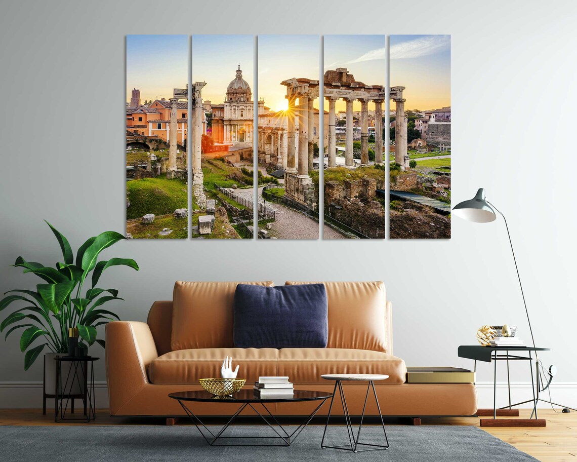 Rome Roman Forum Ancient Ruins Columns Sunset Italy Travel Poster - Image 7