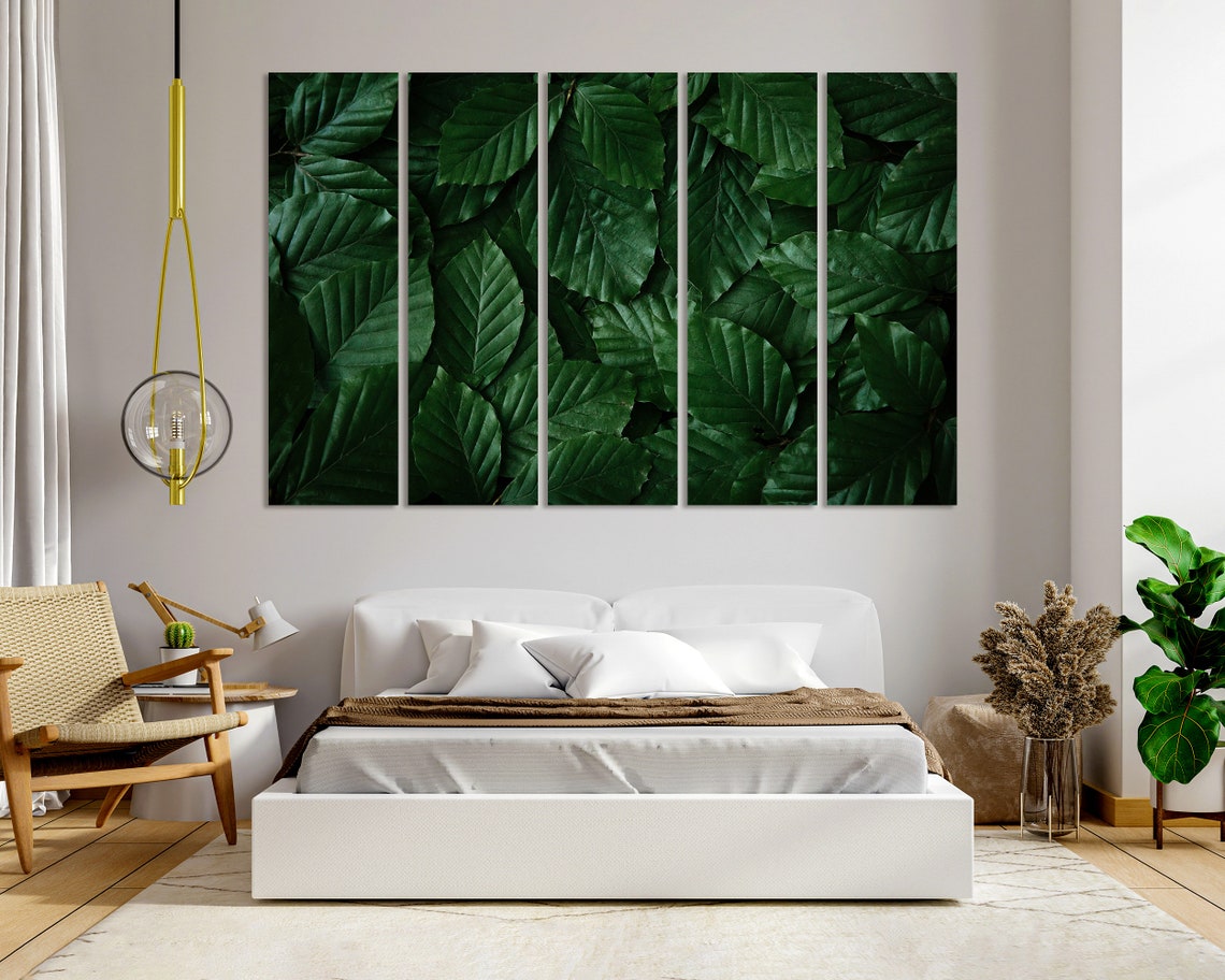 Large Green Leaves Close Up Fresh Botanical Leaf Pattern Poster - Image 6