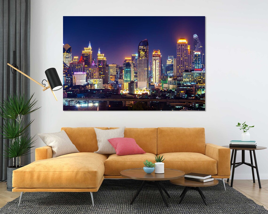 Bangkok Thailand Skyline Night Golden Tower Lights Cityscape Poster - Image 4