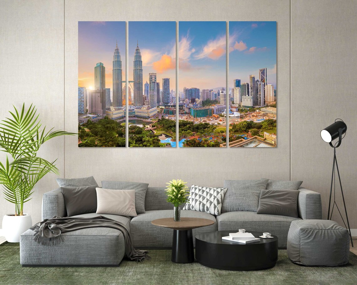 Kuala Lumpur Petronas Towers Sunset Skyline Malaysia Travel Poster - Image 7