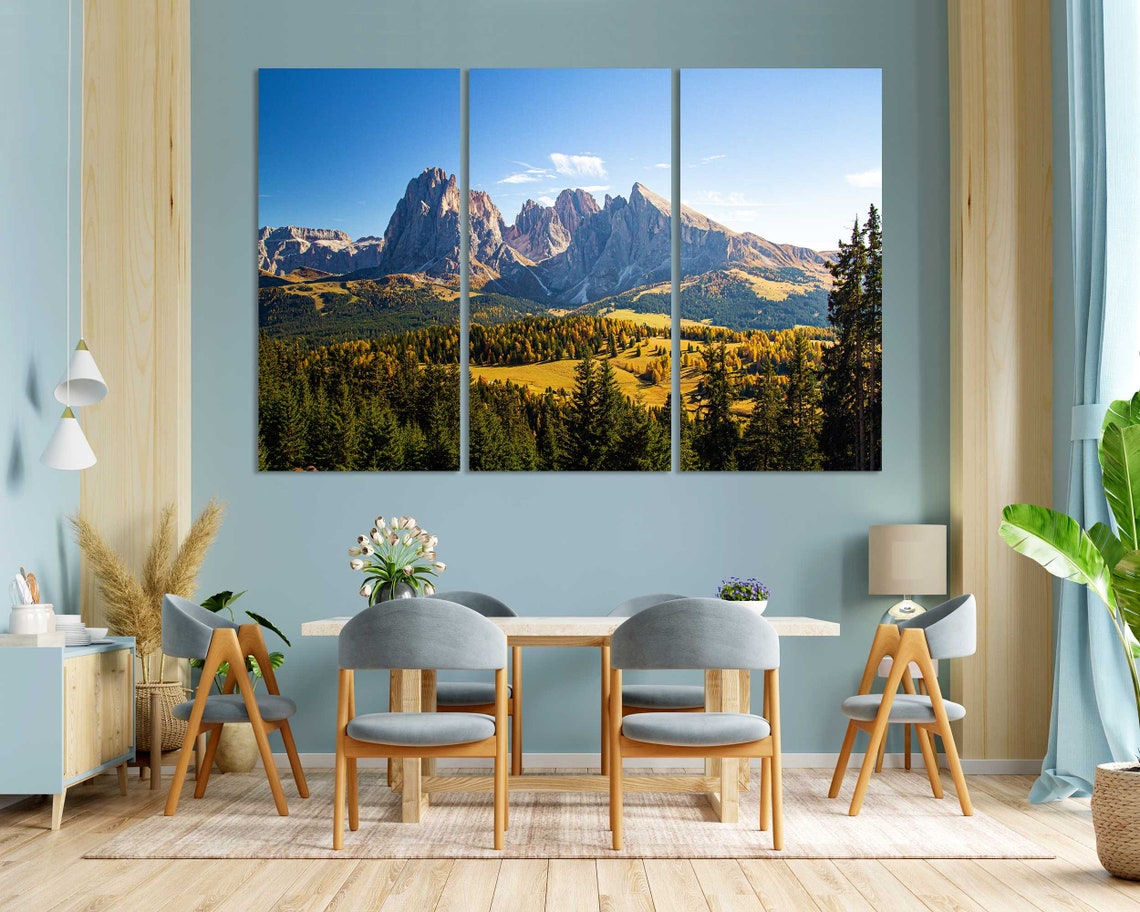 Dolomite Alps Italy Jagged Peaks Autumn Valley Mountain View Poster - Image 3
