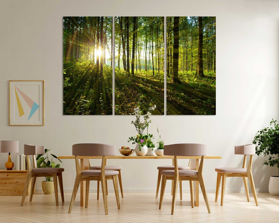 Forest Trees At Sunlight Large Decor For Wall Sunny Forest Popular Art For Gift Forest Photo Print Green Trees Artwork On - Image 8
