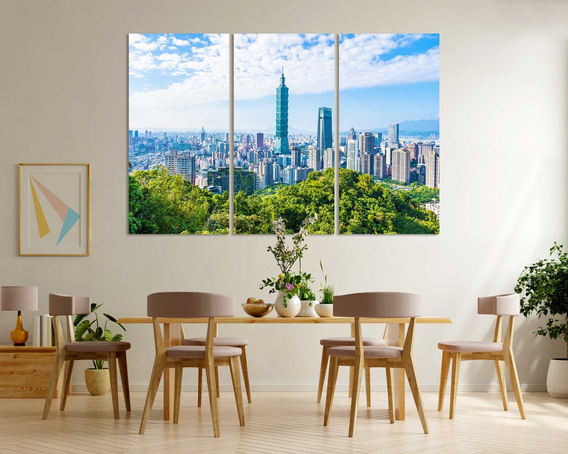 Taipei Cityscape Wall Art Sunny Taipei Print On Taiwan Travel Wall Art Architecture Of City Taipei Photo Print On - Image 6