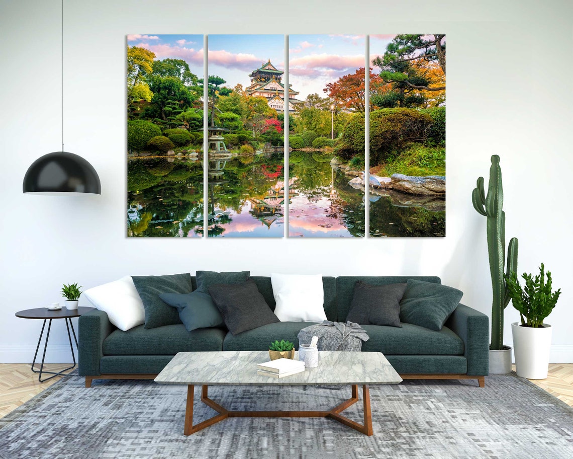 Osaka Castle Photo Print Osaka Japan Wall Art Autumn Osaka Painting Art On Japanese Art For Home Japanese Garden Picture - Image 2