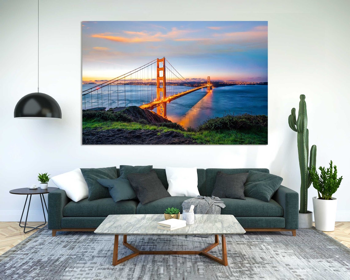 Golden Gate Bridge San Francisco Sunset Twilight Glow Travel Poster - Image 2