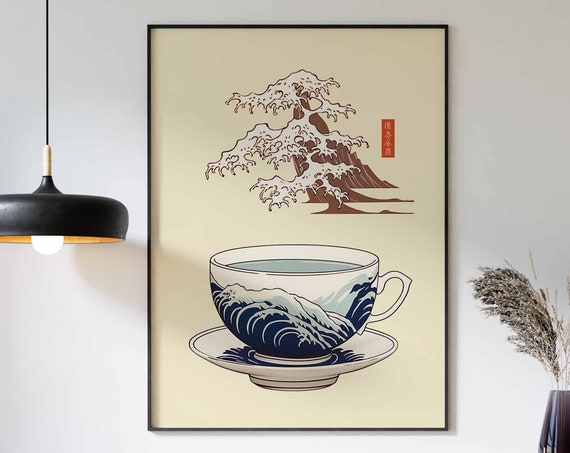 Japanese Tea Poster Japanese Print Vintage Japanese Wall Decor Traditional Japanese Art Zen Wall Decor