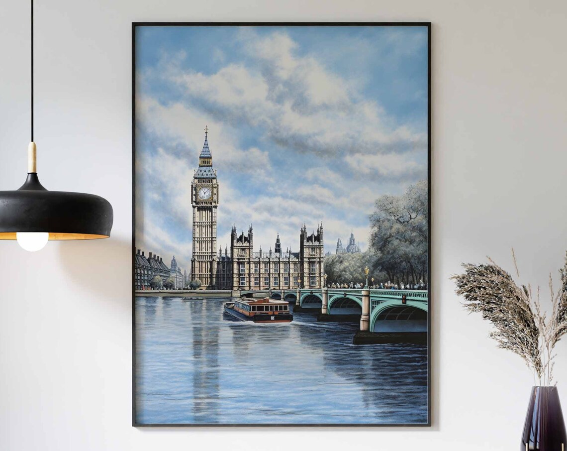 London Travel Poster Vintage Wall Art Big Ben Print Big Ben Photo Vintage London Print England Art
