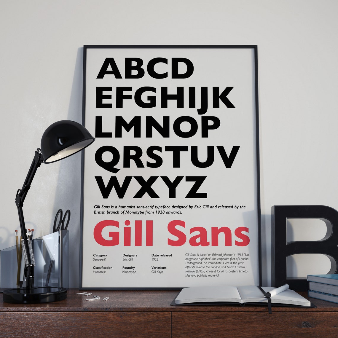 Gill Sans Typeface Alphabet Classic Typography Designer Poster - Image 5