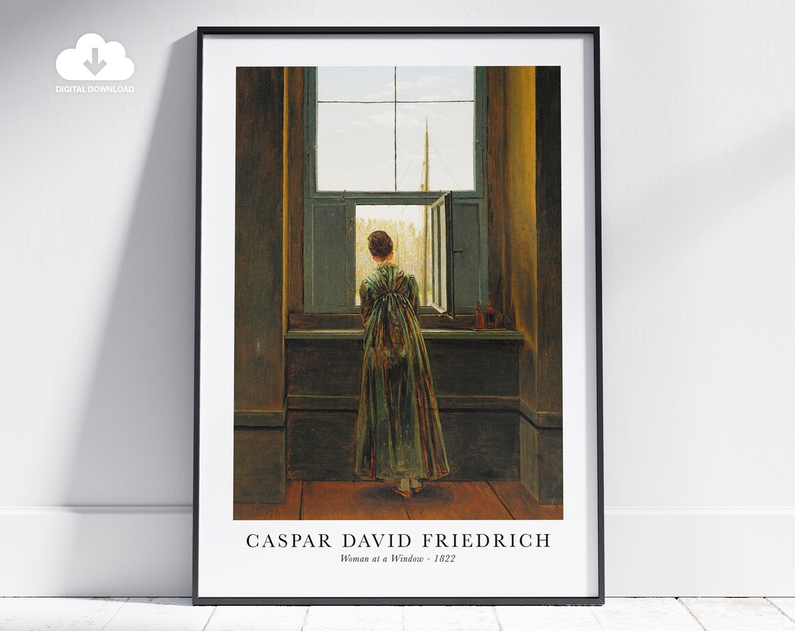 Caspar David Friedrich Woman at a Window 1822 Museum Art Poster