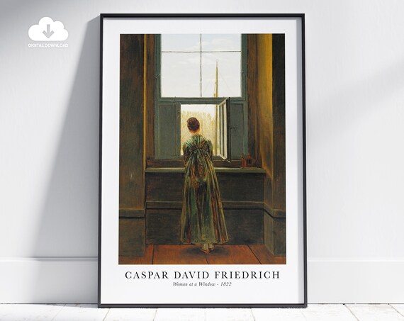 Caspar David Friedrich Woman at a Window 1822 Museum Art Poster