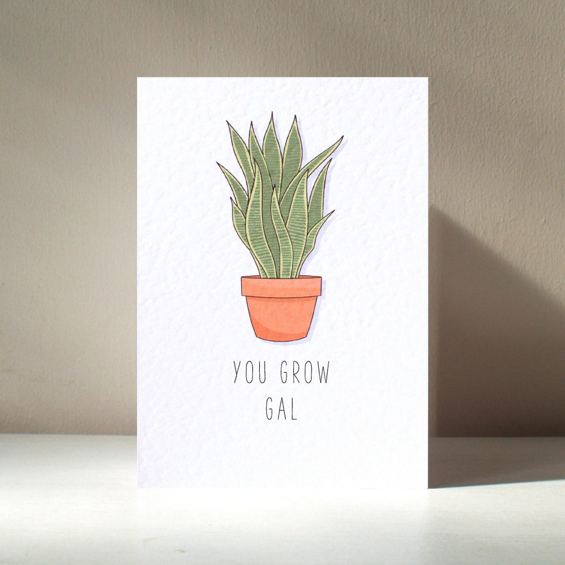 Snake A6 Personalised Sansevieria Mother In Laws Tongue Houseplant Plant Parent Baby Silly Funny Pun Happy Birthday Love Greeting Card