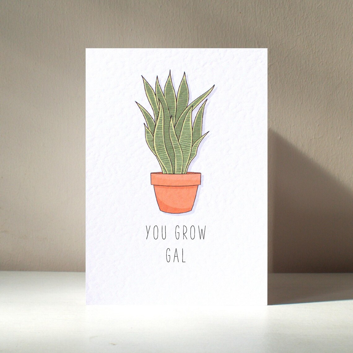You Grow Gal Snake Plant Houseplant Pun Card Funny Design Poster