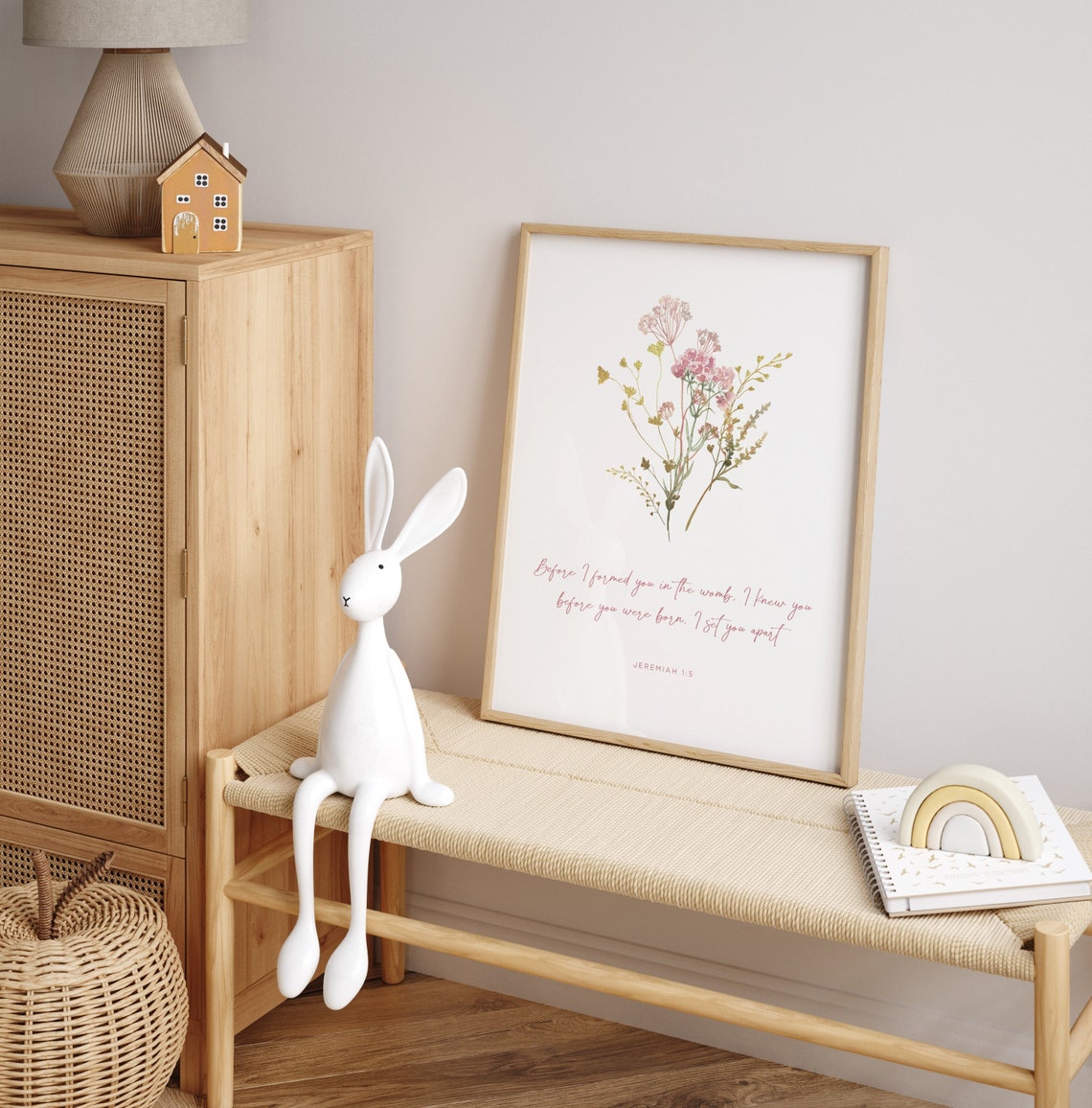 Jeremiah 1:5 Before I Formed You Nursery Scripture Wildflower Print