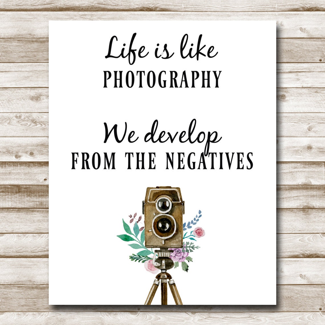 Life Is Like Photography Camera Print Photography Sign Photo Inspirational Quote Wall Art 4x6 5x7 8x10 11x14 16x20 Diy Decor - Image 5