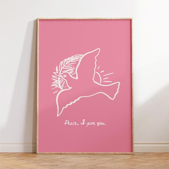 Peace I Give Christian Wall Art Quote Wall Art Bible Verse Poster Minimalist Christian Print Trendy Apartment Decor Motivational