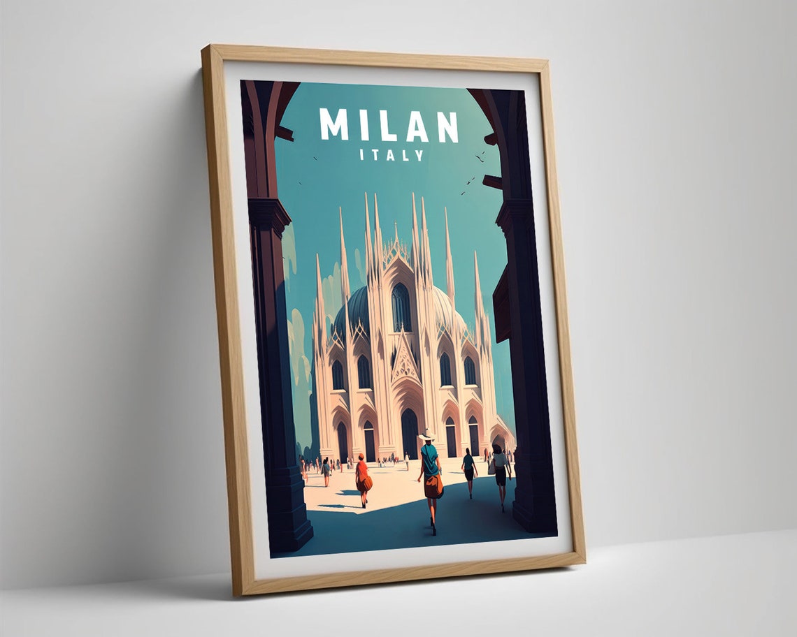 Milan Italy Travel Poster Milan Italy Wall Art Print Milan Italy Painting Italy Art Illustration Milan Italy Watercolor Home Decor - Image 5