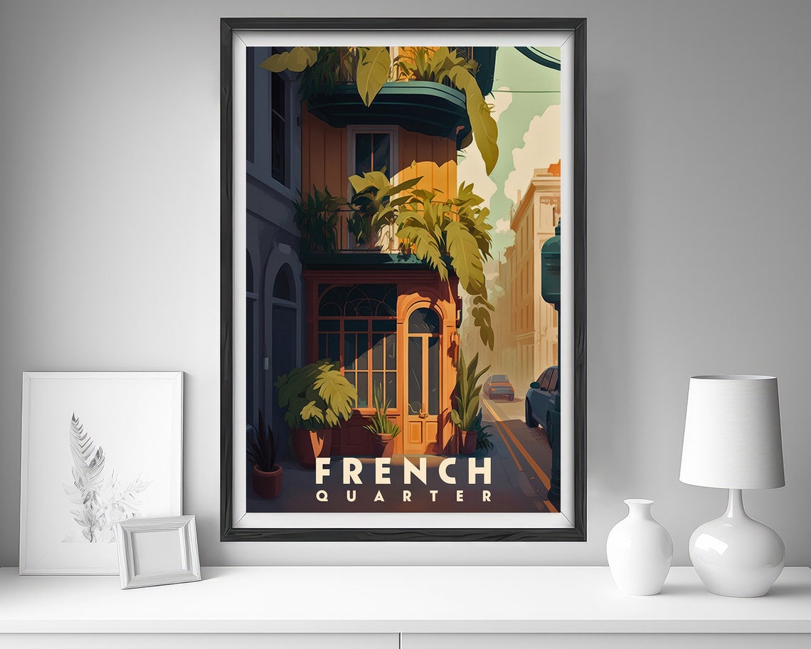 French Quarter New Orleans Travel Poster French Quarter Wall Art Print New Orleans Painting Illustration New Orleans Watercolor - Image 4