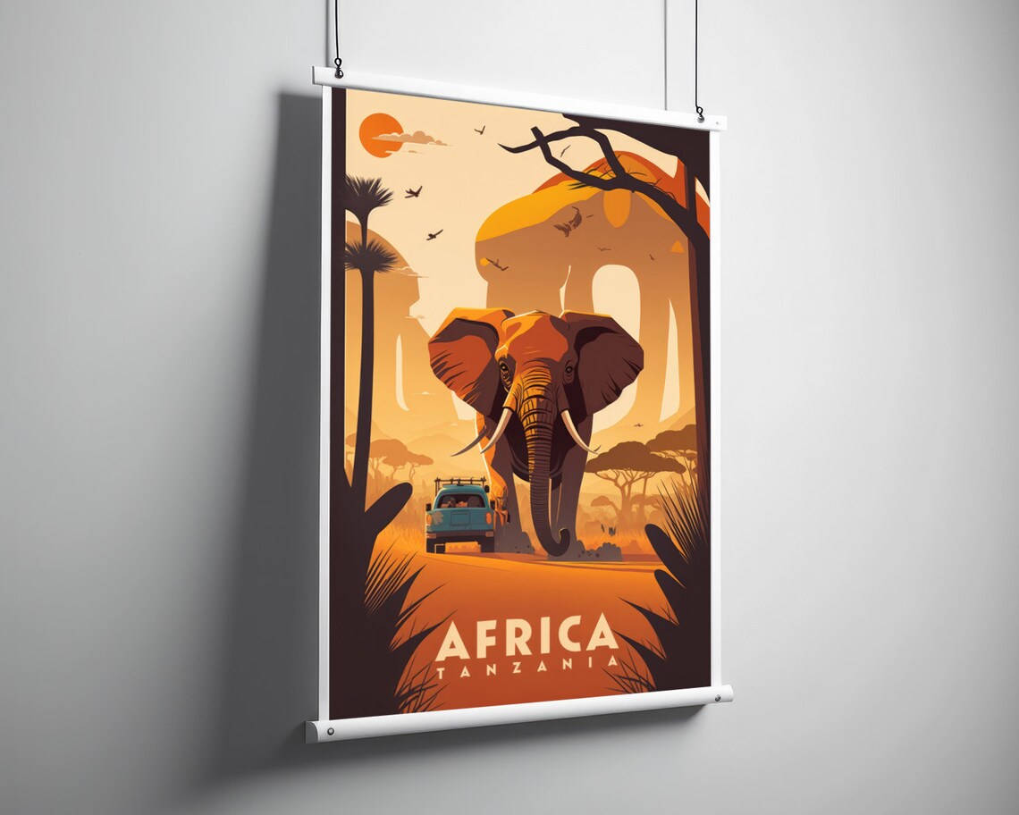 Tanzania Watercolor Travel Poster, Africa Art Print - Image 3