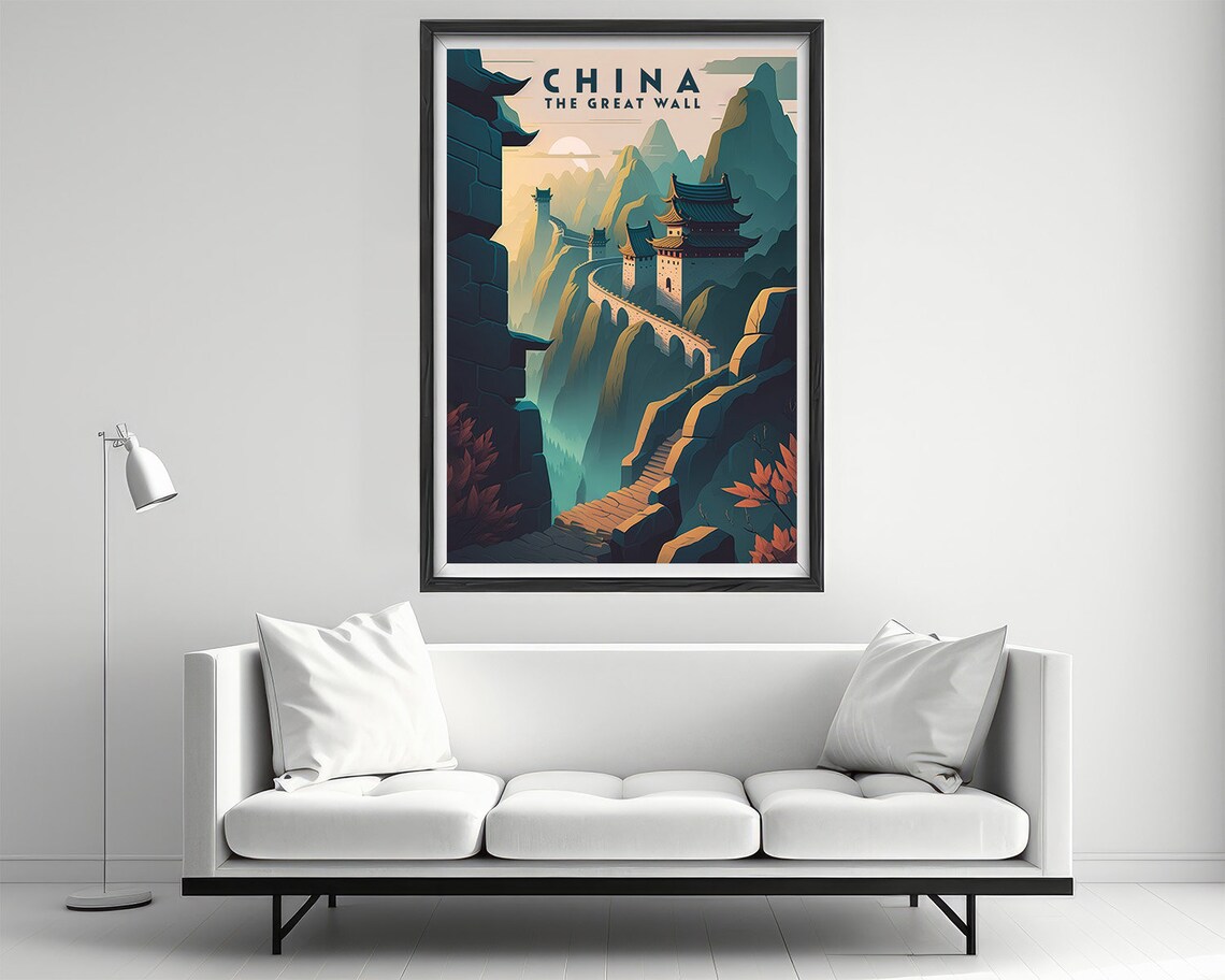 Great Wall Of China Travel Poster, Beijing Art Print - Image 2