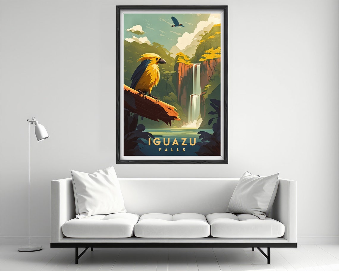 Iguazu Falls Brazil Travel Poster Iguazu Falls Brazil Wall Art Print Iguazu Falls Brazil Painting Illustration Brazil Watercolor - Image 2