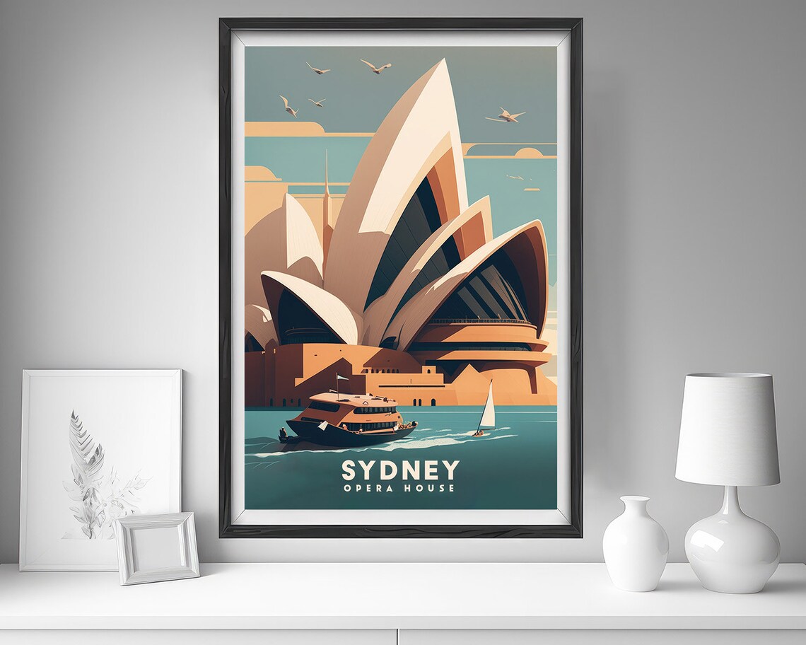 Sydney Vintage Travel Poster, Opera House Print - Image 4