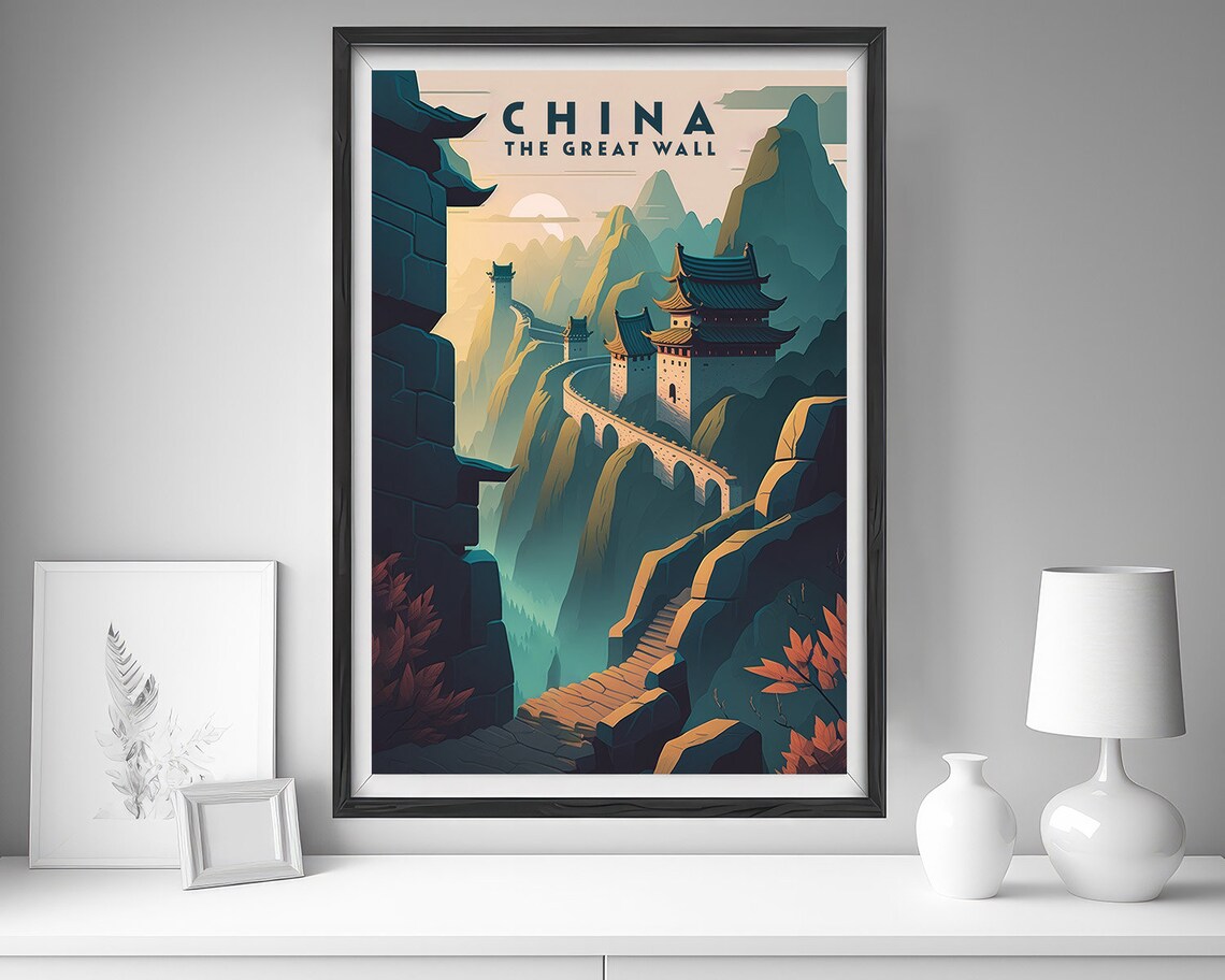 Great Wall Of China Travel Poster, Beijing Art Print - Image 4