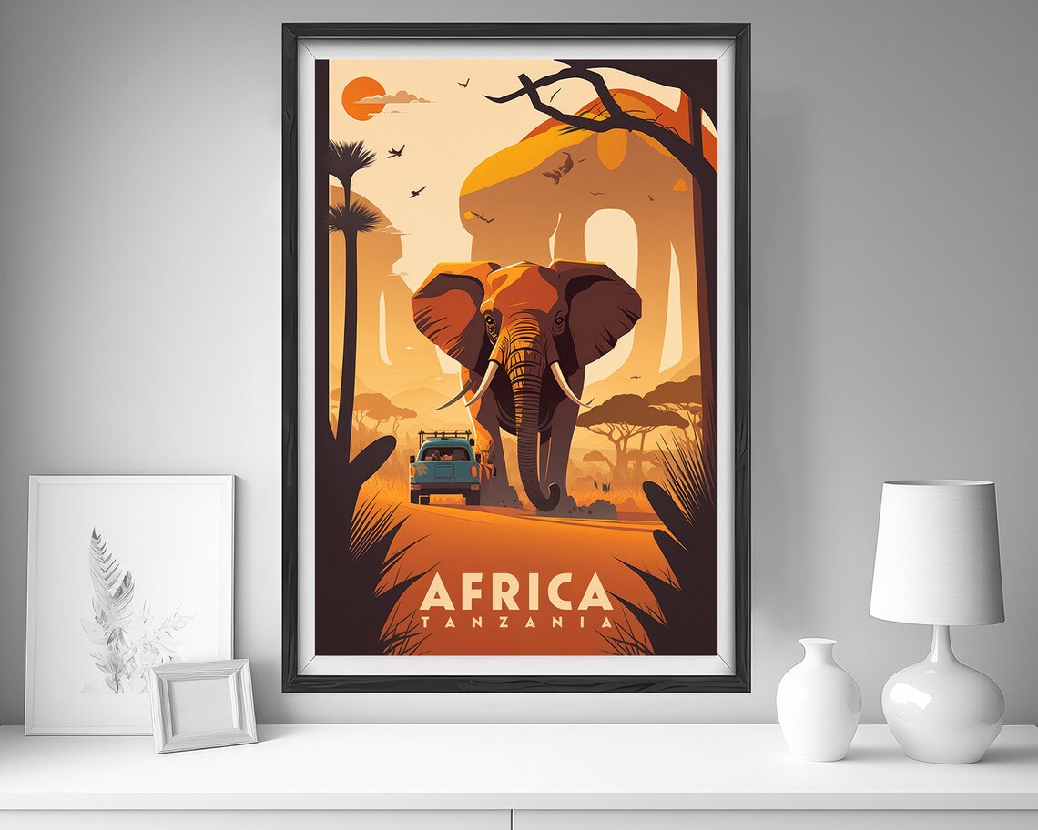 Tanzania Watercolor Travel Poster, Africa Art Print - Image 4