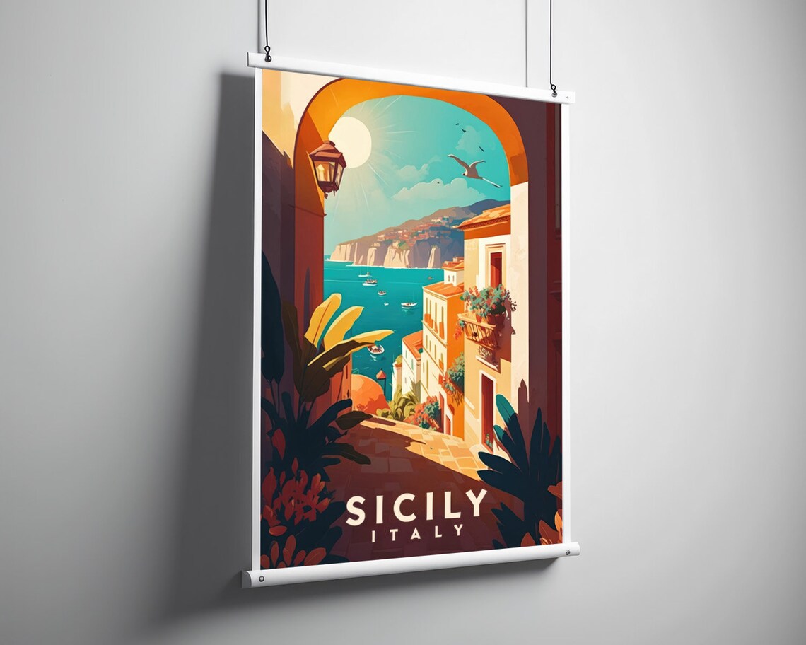Sicily Travel Poster, Italy Art Print - Image 3