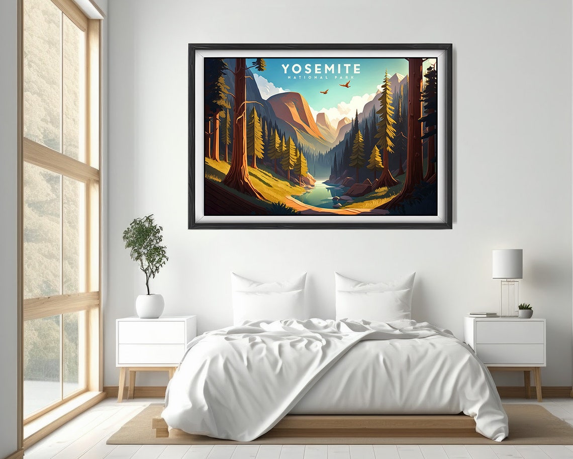 Yosemite National Park Granite Cliffs River Forest Travel Poster - Image 4