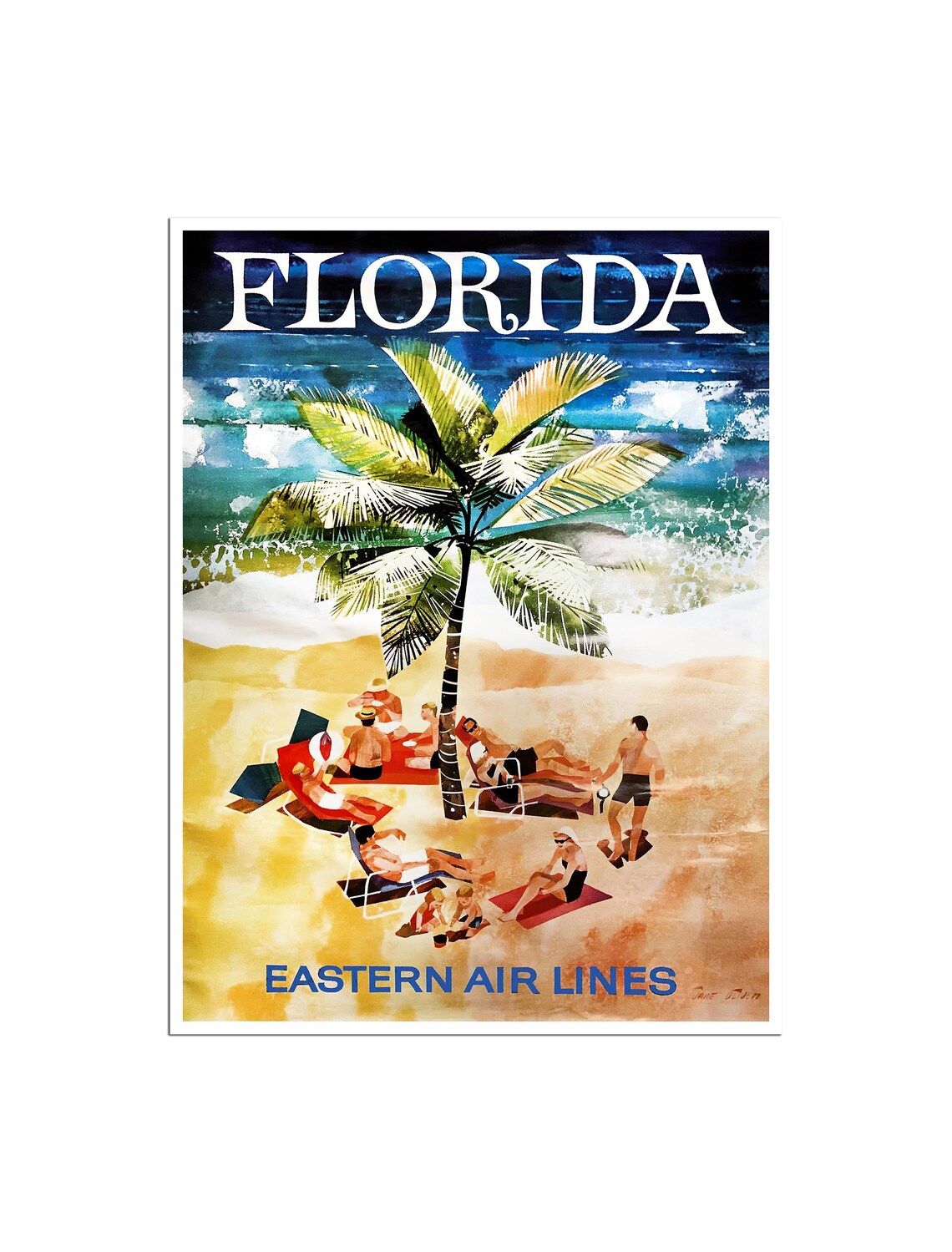Florida Vintage Travel Poster, America Art Print