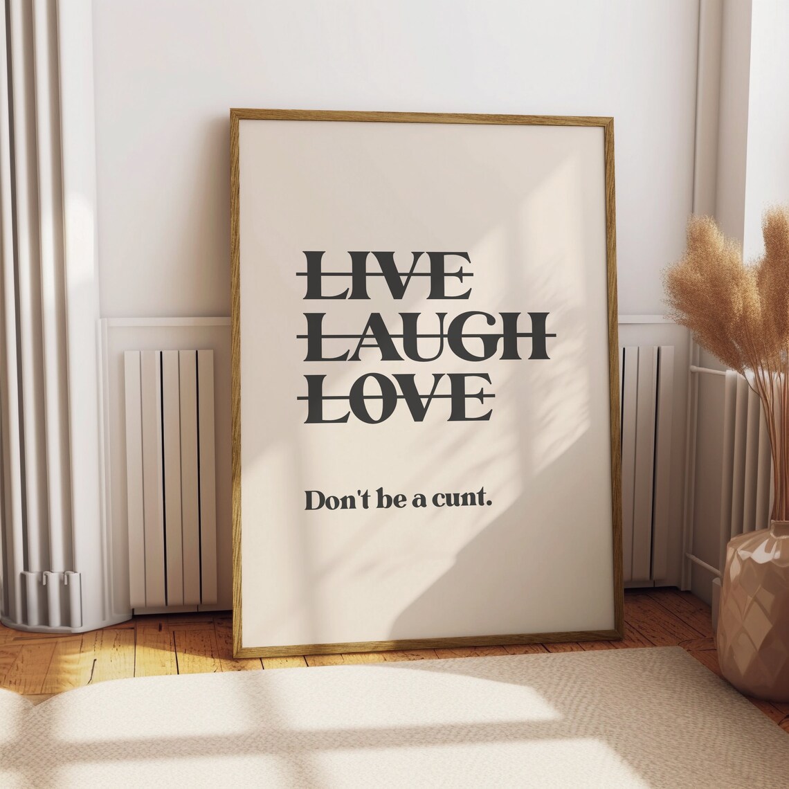 Live Laugh Love Funny Rude Typography Art Print - Image 4