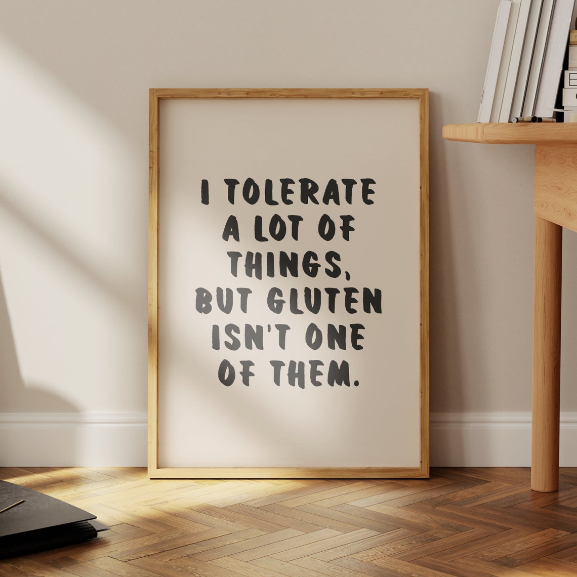 Funny Gluten Free Quote Bold Black Typography Kitchen Poster