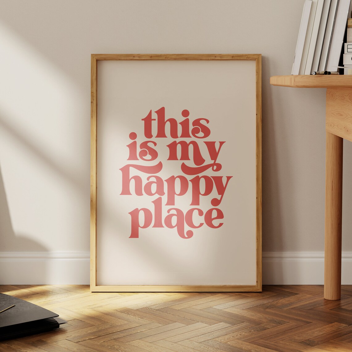 This Is My Happy Place Quote Art Print, Minimalist - Image 4