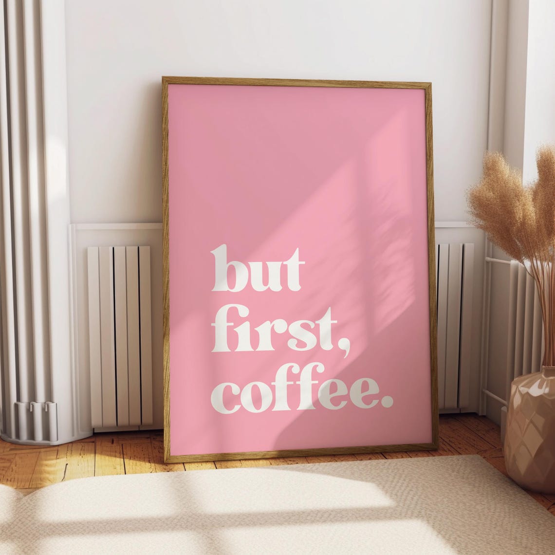 But First Coffee Pink Coffee Kitchen Wall Art Print Home Decor Poster For Coffee Corner And Cafe Art - Image 4