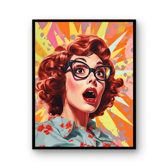 Pop Art Wall Retro Decor 50s Makeup Room