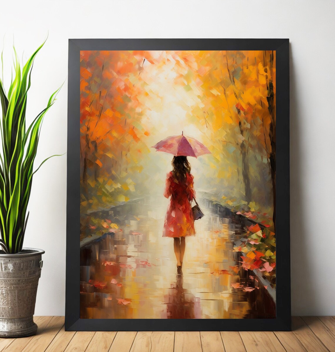 Forest Autumn Landscape Art Print, Wall Decor
