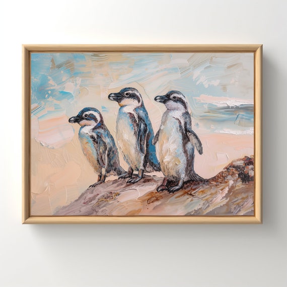 Phillip Island Fairy Penguin Art Print Vintage Travel Painting