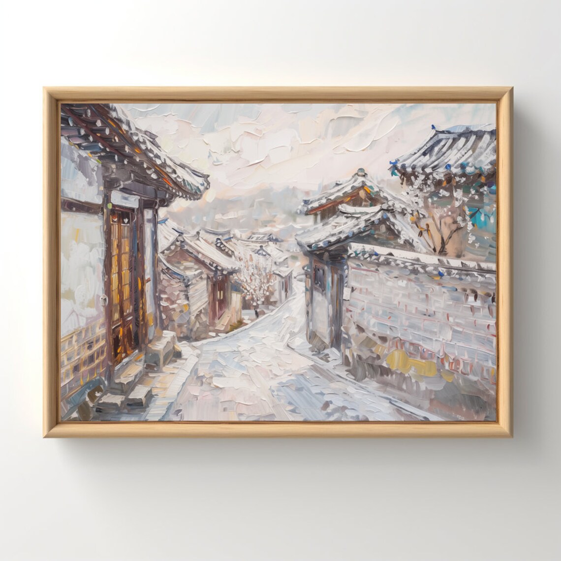 Bukchon Hanok Village Vintage Architecture Art Print