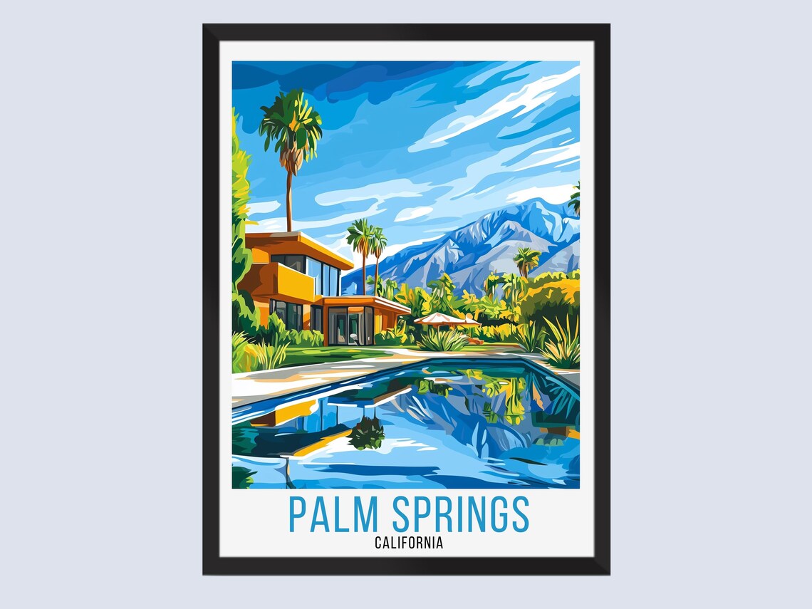 Palm Springs California Mid Century Modern Pool Retreat Poster