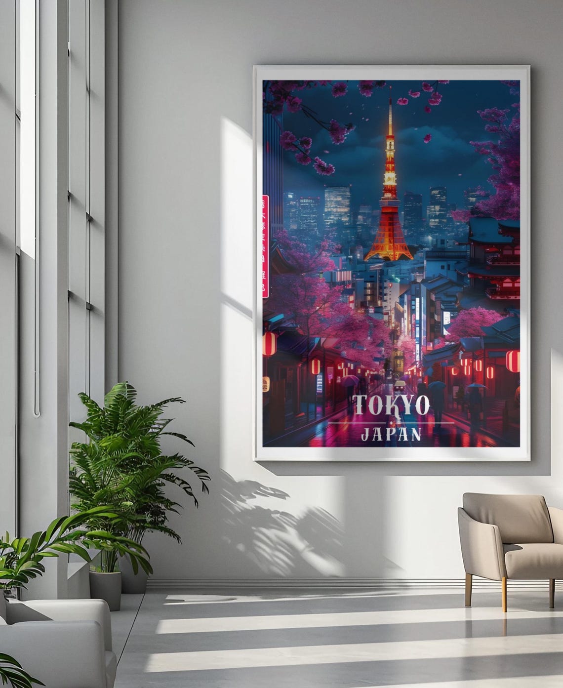 Tokyo Japan Travel Poster Tokyo Japan City Poster Tokyo Japan Night Poster Tokyo Japan Travel Print Tokyo Japan Skyline Poster Tokyo Art - Image 3