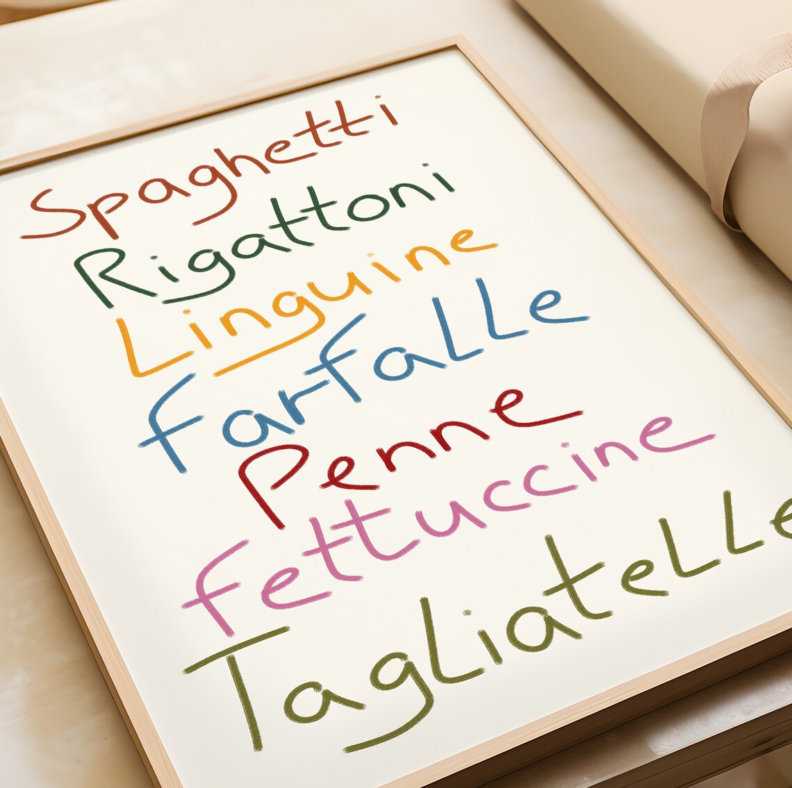 Retro Italian Pasta Names Print, Typography Art Print - Image 3