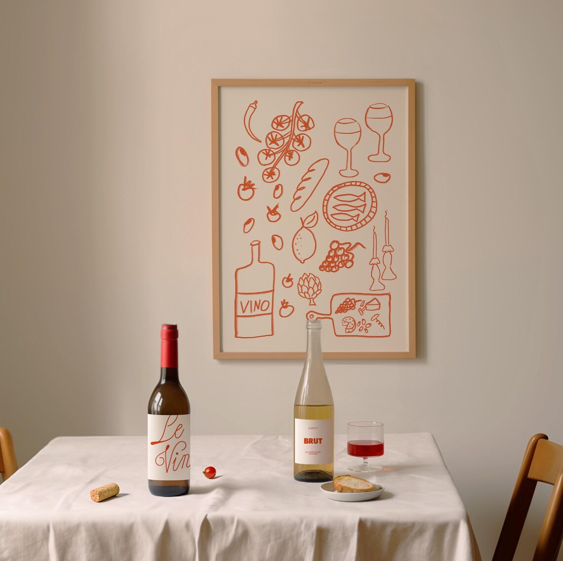 Retro Dinner Table, Maximalist Kitchen Art Print - Image 3