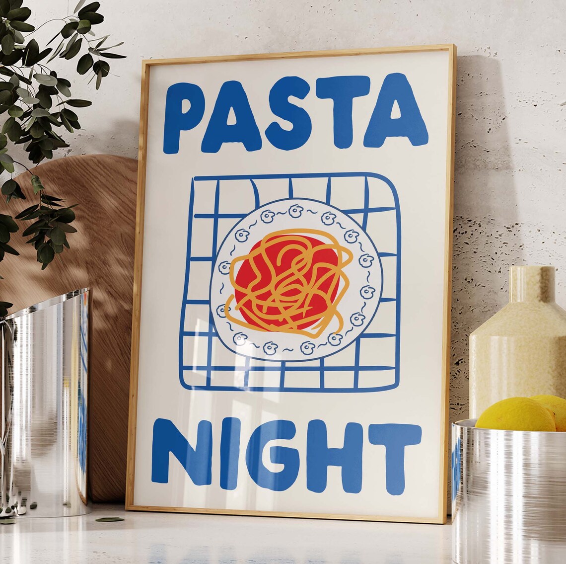 Pasta Night Retro Italian Food Poster Print - Image 4