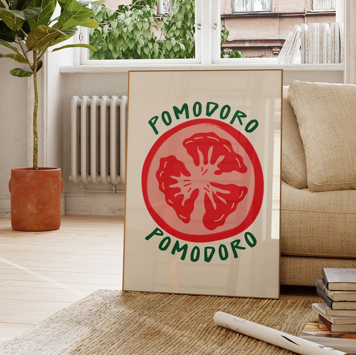Pomodoro Tomato Slice Circular Retro Kitchen Food Art Poster - Image 4