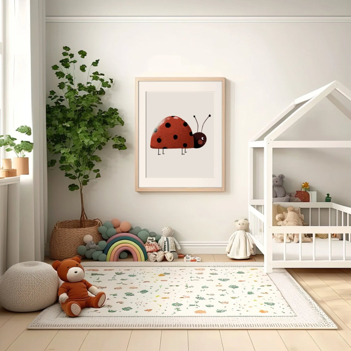 Ladybird Illustration Gender Neutral Kids Room Nursery Instant Download Insect Bugs Wall Art Child New Baby Gift - Image 2