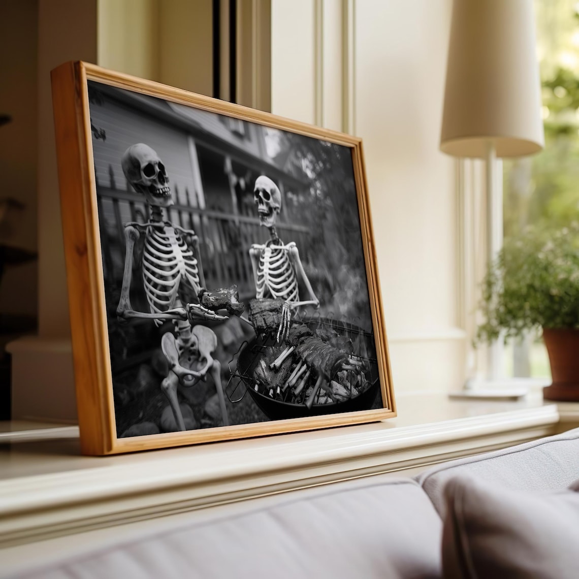 Funny Halloween Skeletons Grilling, Gift for Dad - Image 2